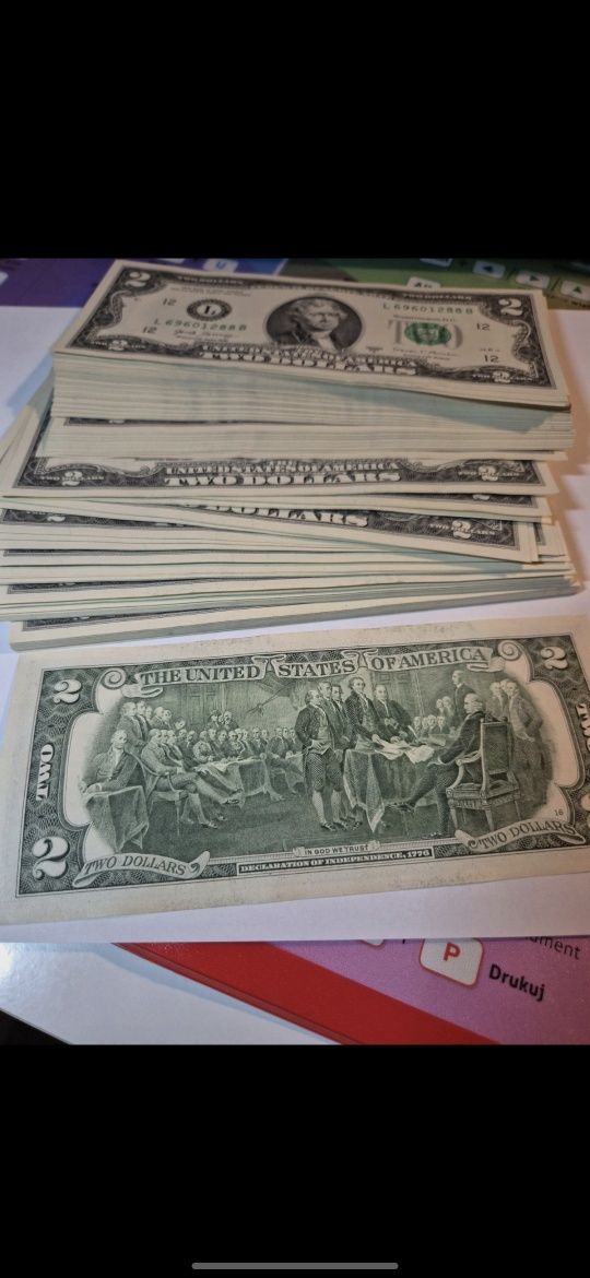 NOWE 300 dolarów po 2 dolary UNC