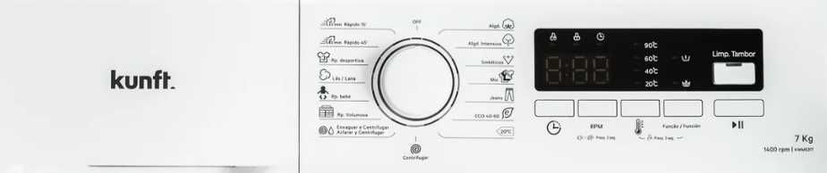 Máquina de Lavar Roupa KUNFT KWM5316 (7 kg - 1400 rpm - Branco)