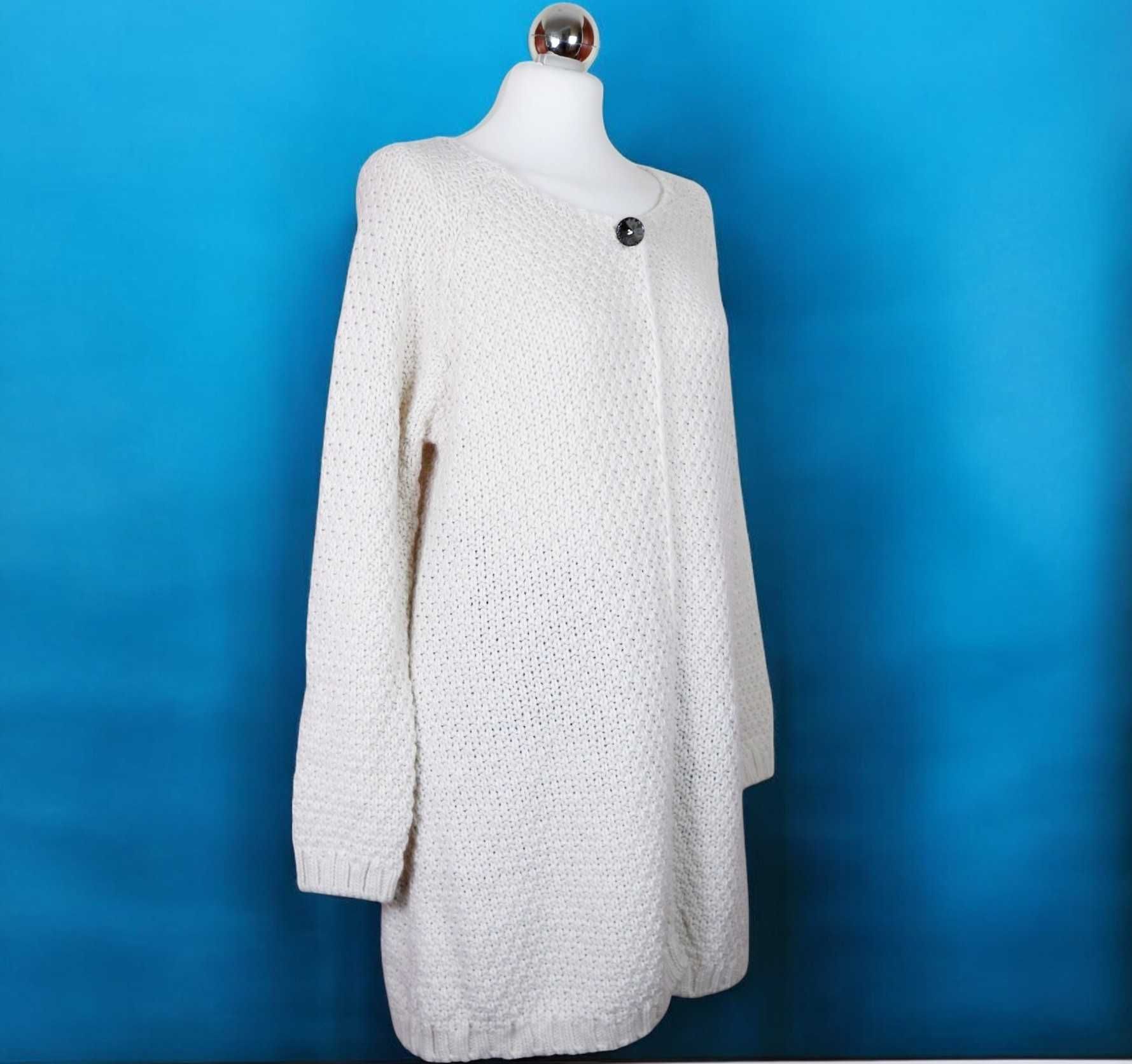 GUESS | kremowy sweter narzutka wełna alpaca M