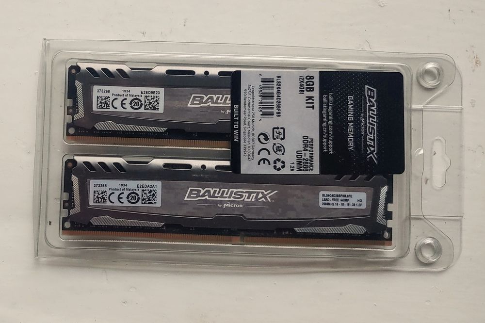 Опeративна пам'ять Crucial Ballistix 8Gb (2x4Gb) DDR4