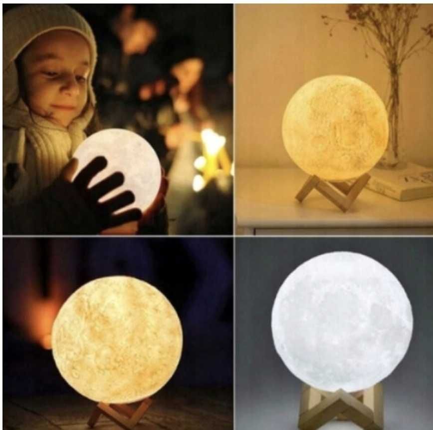 Lampka nocna świecący księżyc 3D moon light średnica kuli 8 cm