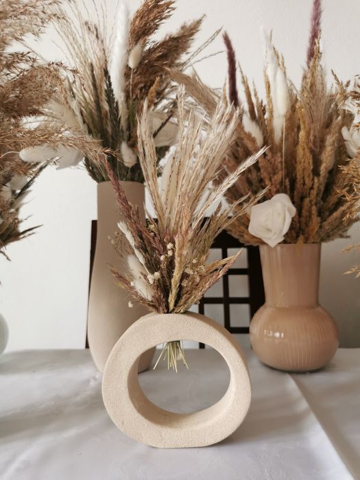 Gotowe bukiety ślubne suszone dekoracja stołu, bukiety na stół weselny