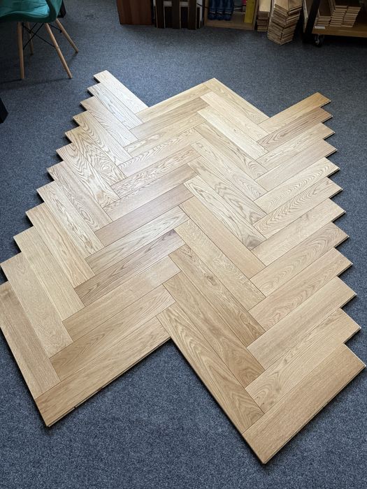 Jodełka Drewniana Dąb Natur 15x120x600mm, 4faza, OlejUV Naturalny x2
