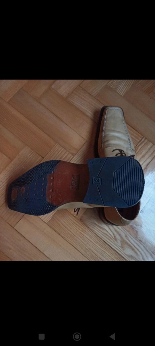 Jasne skórzane buty męskie Romano Mazzante 45