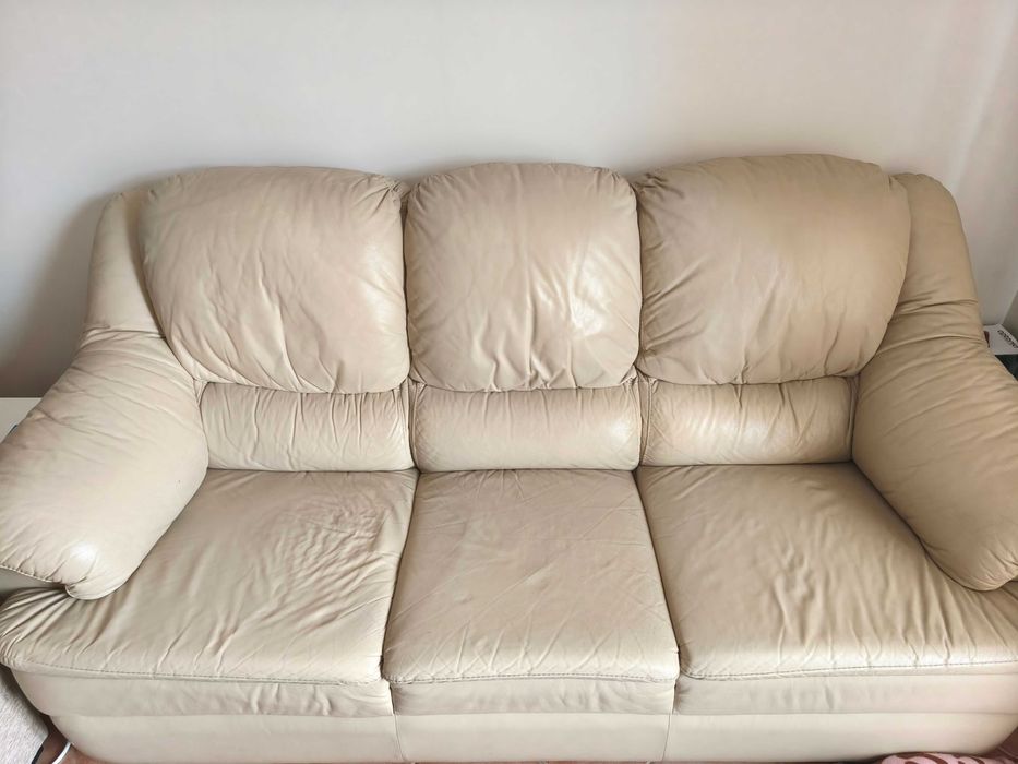 Sofá em pele, 3 lugares