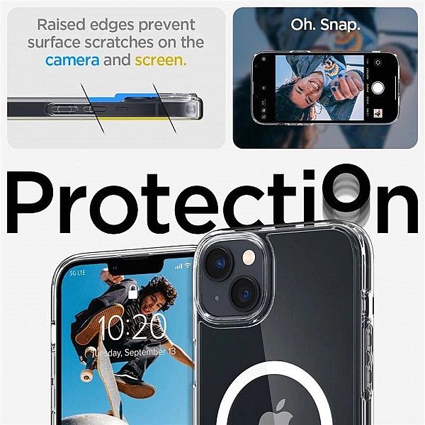 Etui Spigen Ultra Hybrid Mag z MagSafe na iPhone 14 - przezroczysto-bi