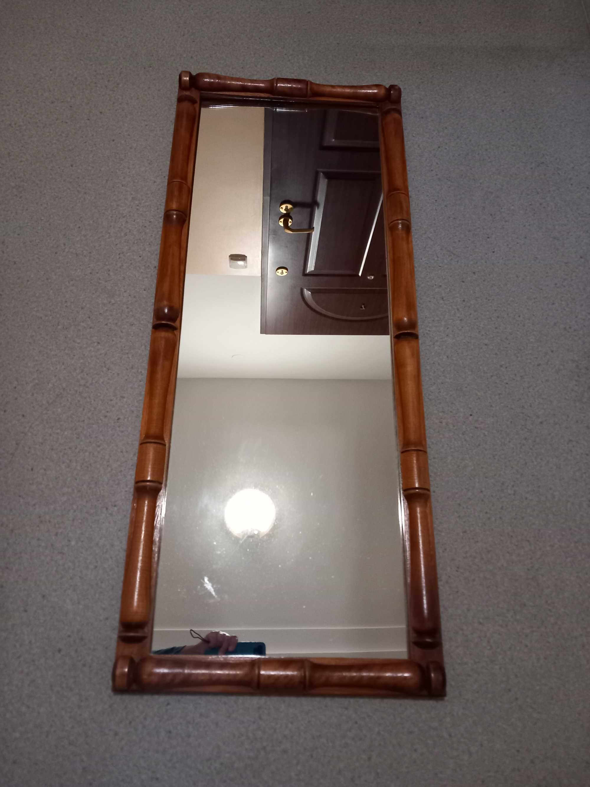 Lustro wiszące – rama drewniana rustykalna 110x44cm VINTAGE z PRL