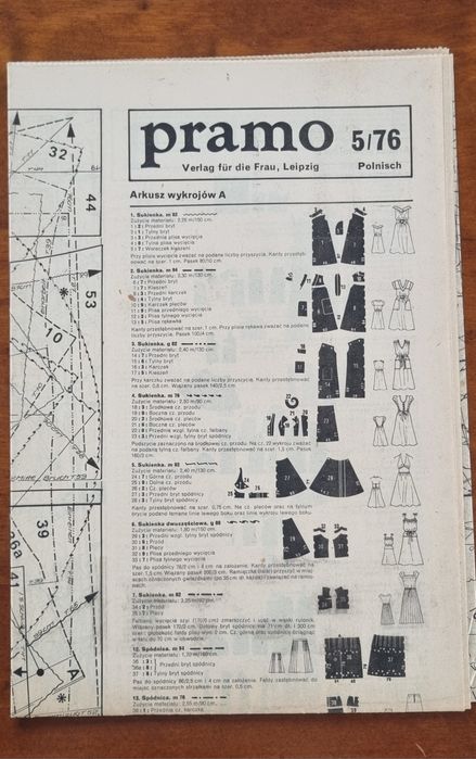 Pramo niemiecki magazyn modowy z 1976 r. + wykrojniki