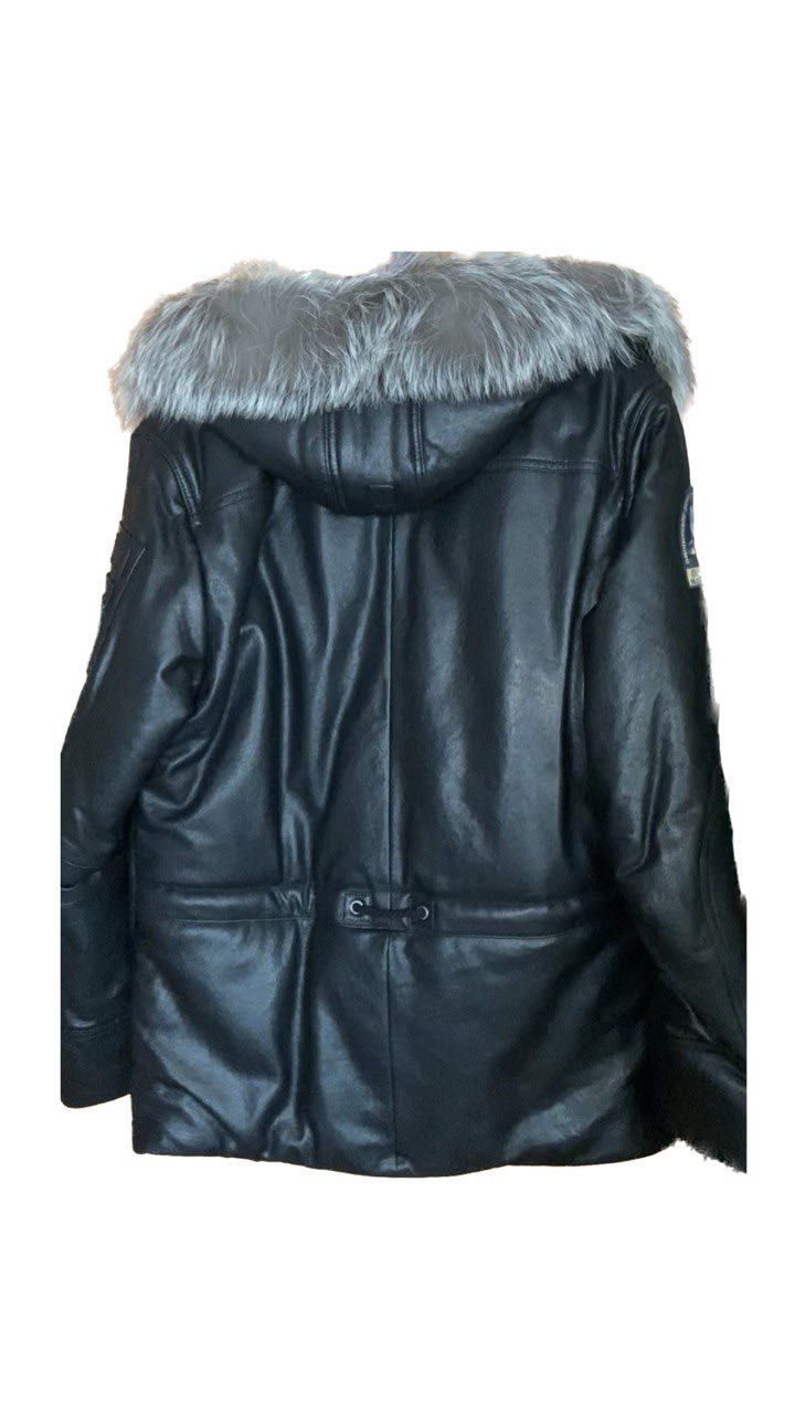 Куртка парка шкіряна ALASKA LEO SEPPALA BLACK
