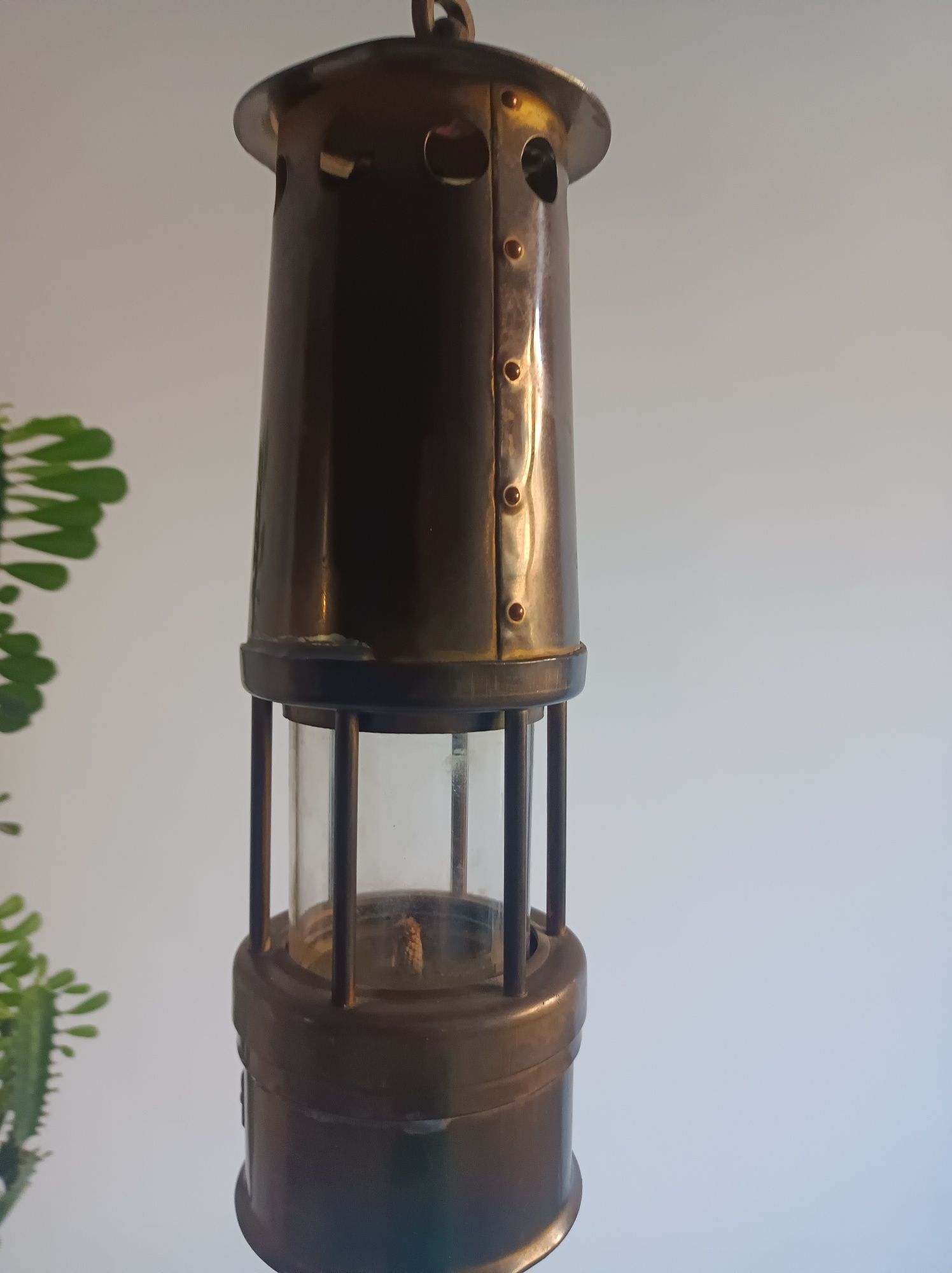 Lampa górnicza z mosiądzu antyk