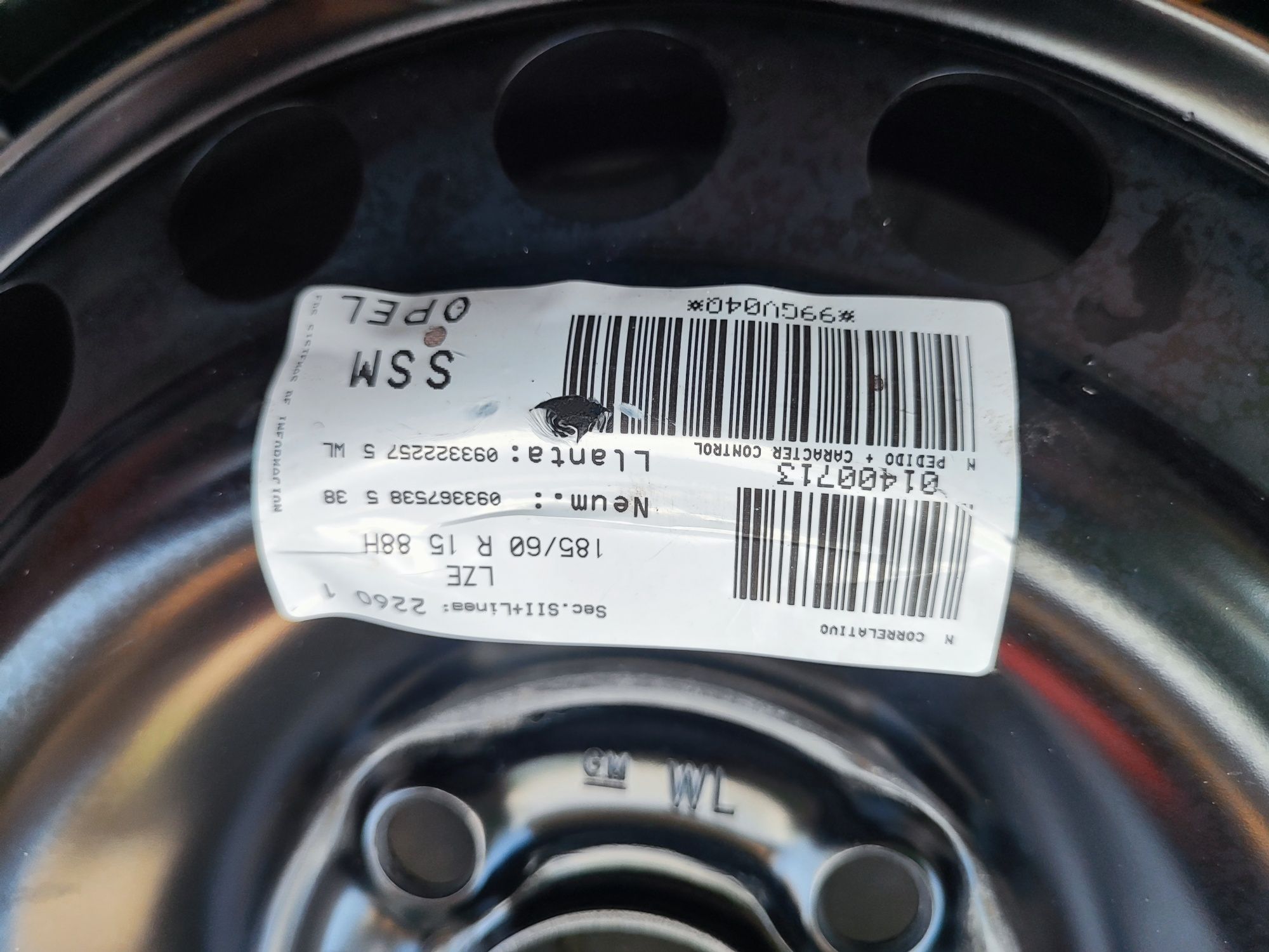 Диск стальний Opel 15р 6J/15