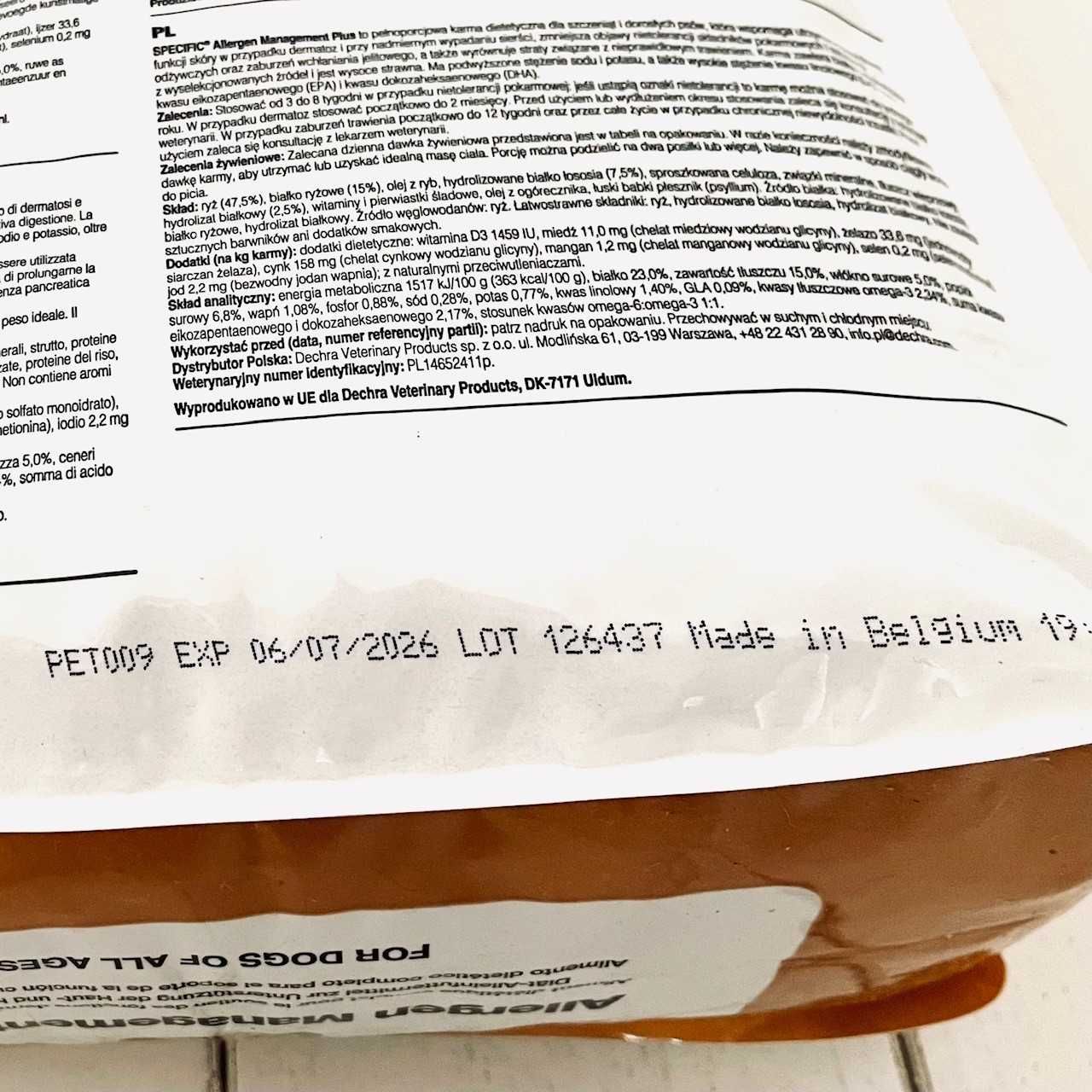 Karma dla psów Dechra SPECIFIC COD-HY Allergen Management Plus