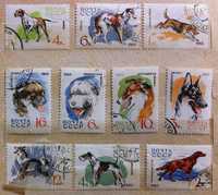 Марки почтовые Служебные и охотничьи собаки 1965 СССР