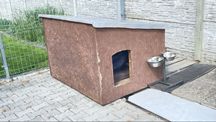 Buda duża xxl 140x110x100 + stojak z miskami