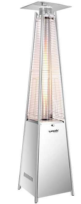 Parasol grzewczy gazowy, ogrodowy XARAM Energy Piramida INOX, moc13kW