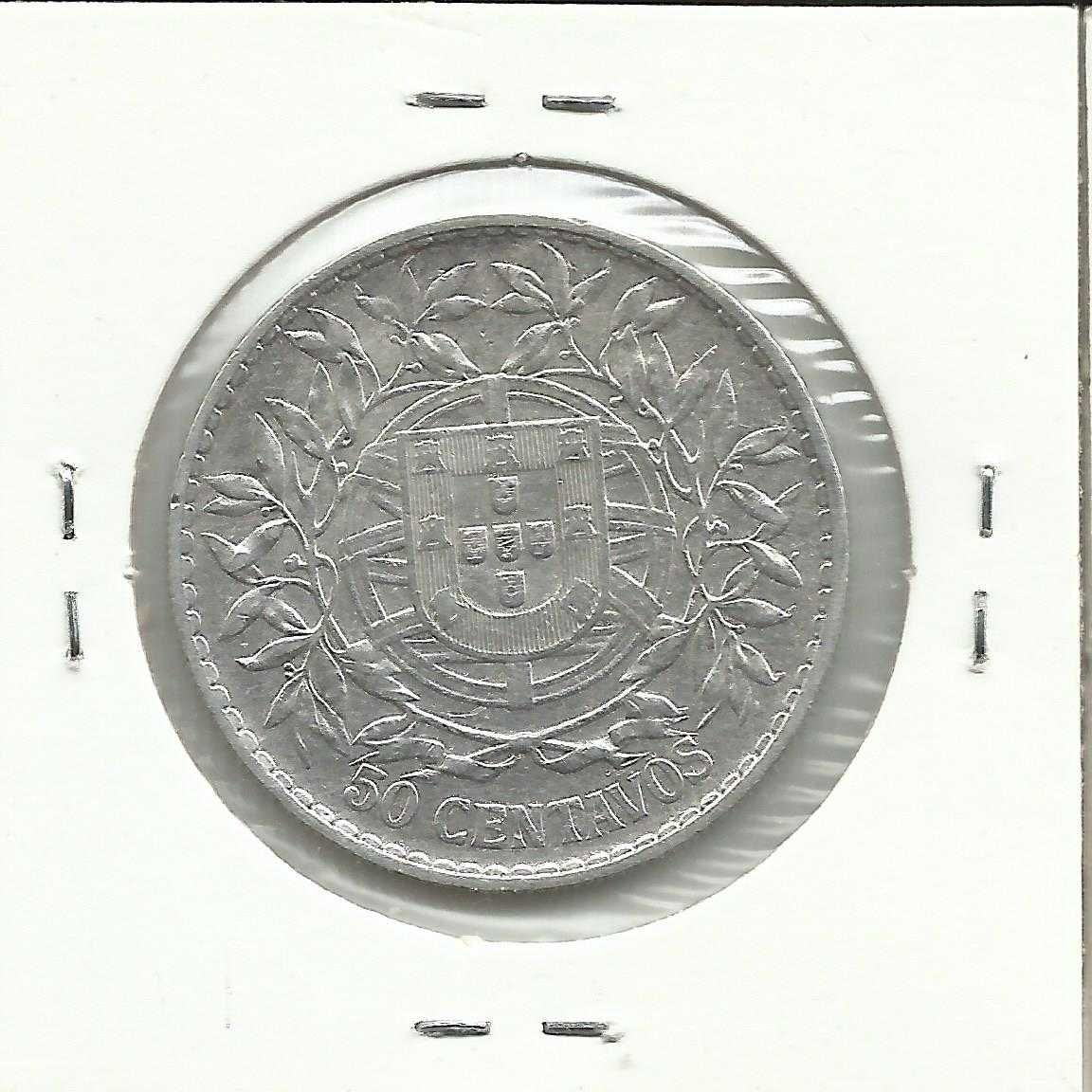 Moeda portuguesa, 50 centavos de Prata (835 0/00 – 12,5g) - 1913