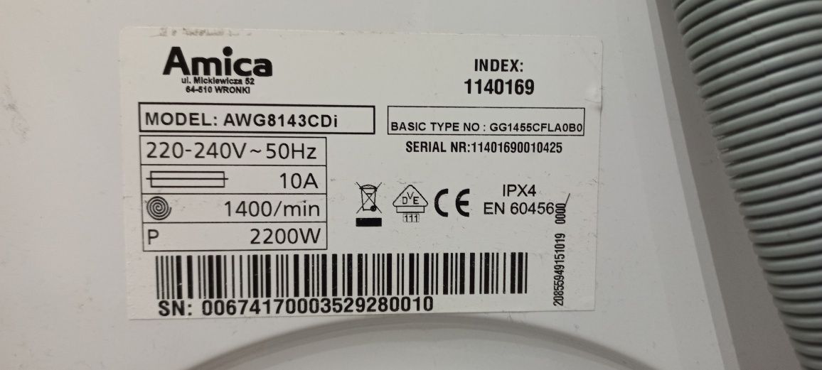 Pralka Amica AWG8143CDI