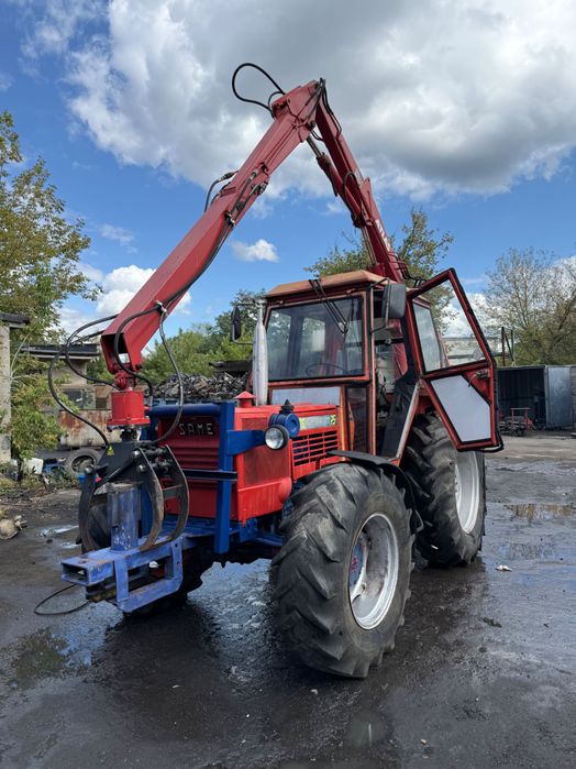 Ciągnik leśny SAME Centurion 75 + żuraw Atlas z chwytakiem do drewna