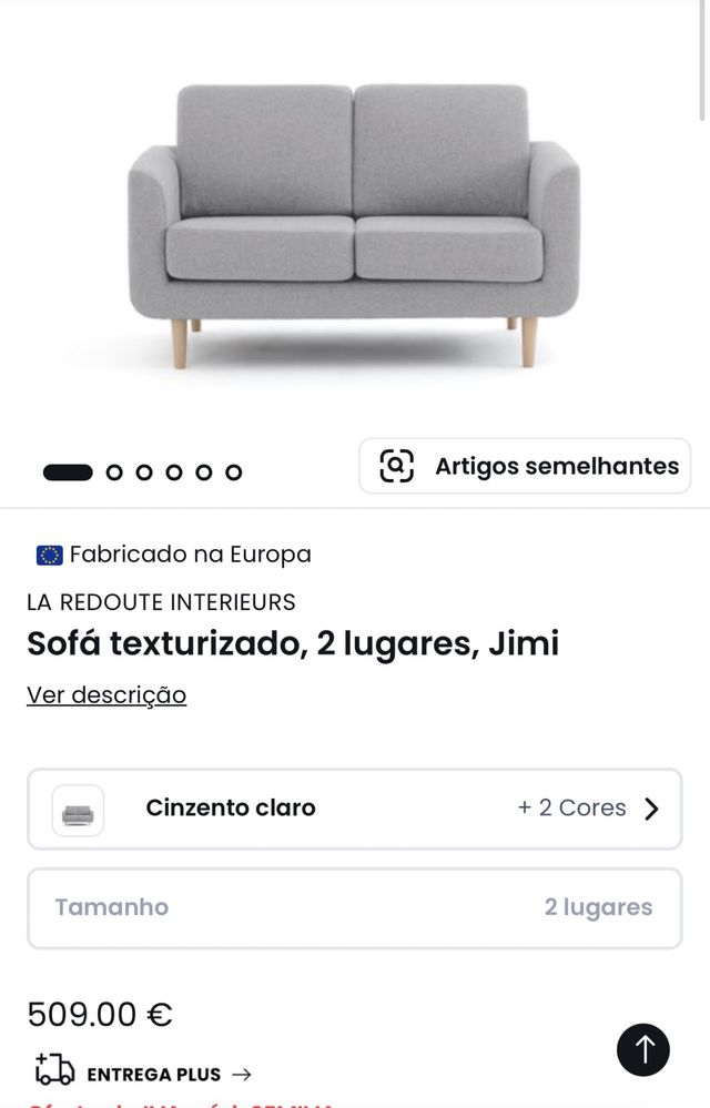 Sofás Texturizados La Redoute Preços na descrição