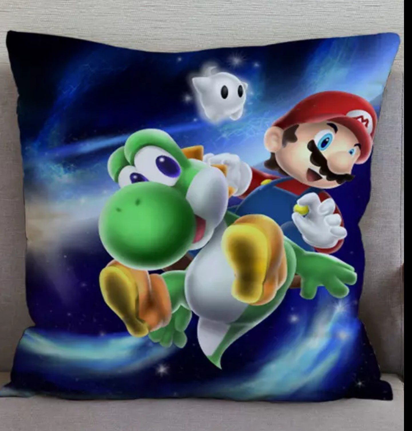 Fronha de almofada Super Mário Nintendo Luigi 450x450MM Novo