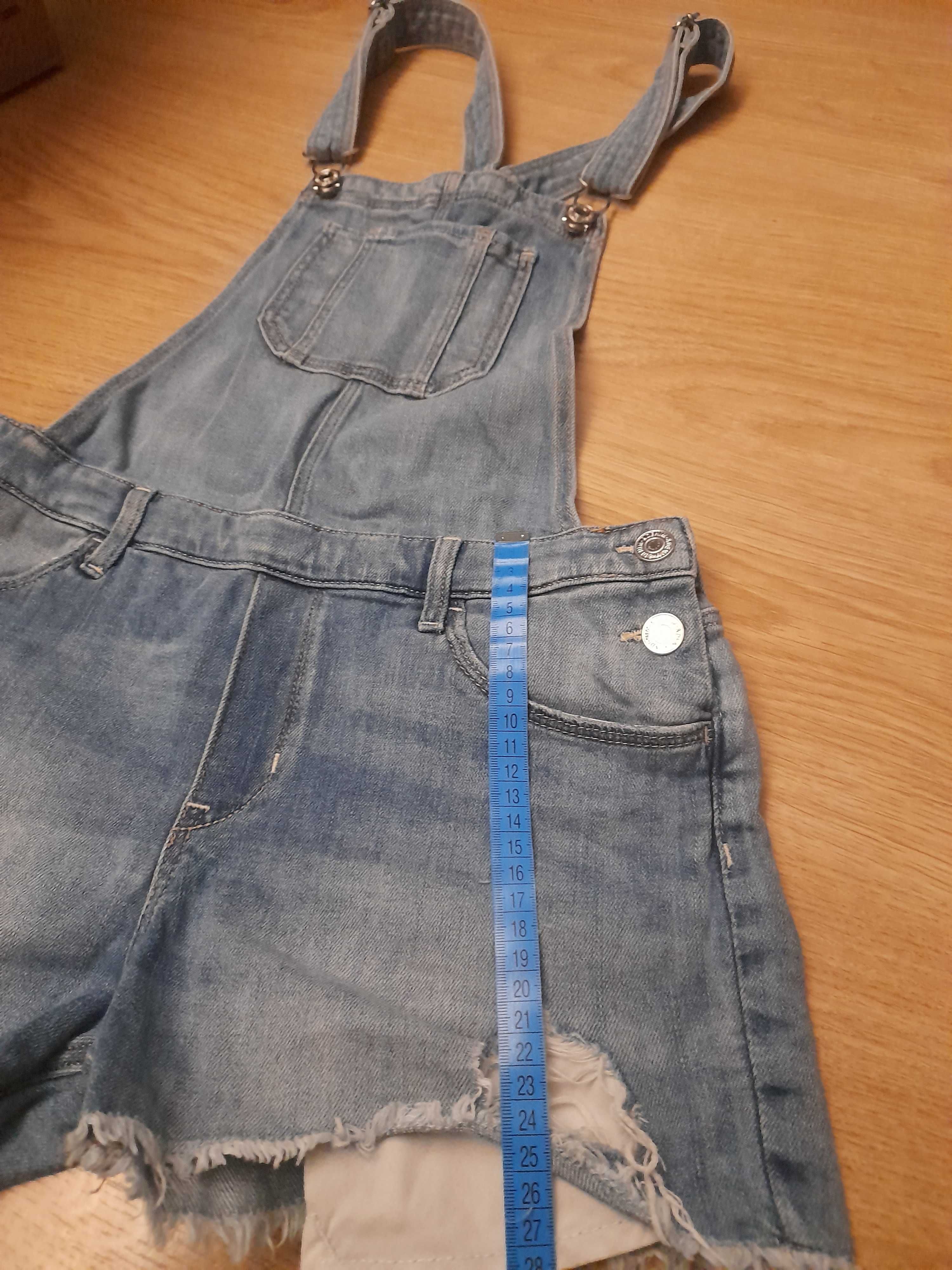 Spodenki ogrodniczki dziewczęce jeansowe Denim rozm. 164 cm