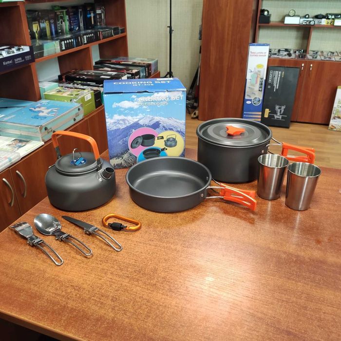 Набор туристической металлической посуды для походов Camping cooking