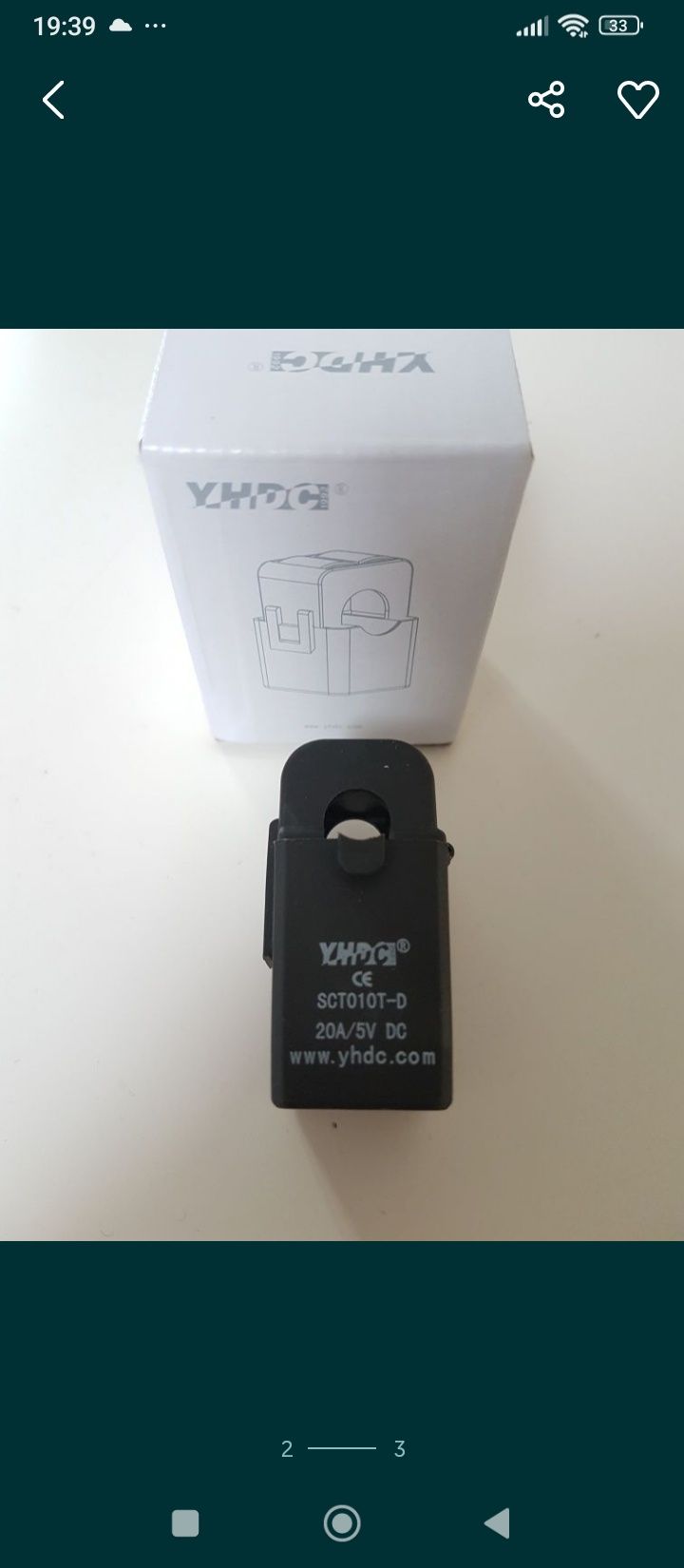 Przekładnik prądowy 20A/5V DC