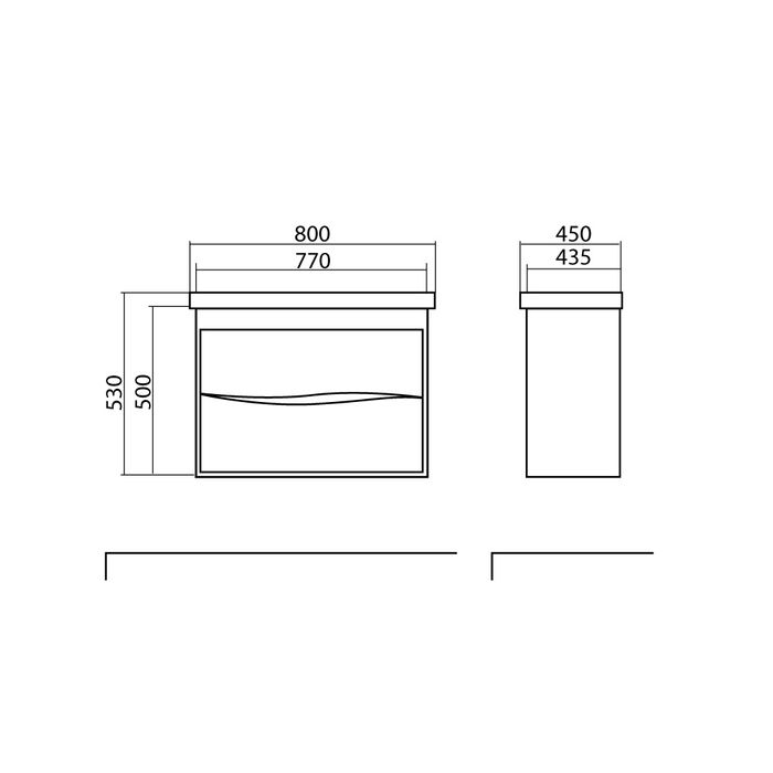Дзеркало і тумба Аква Родос 80
