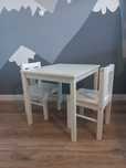 Ikea kritter zestaw drewniany stolik + dwa krzesełka