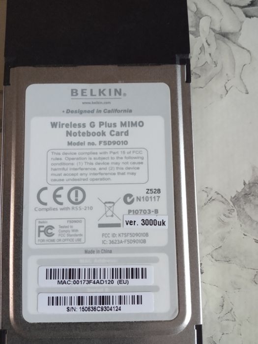 Адаптор Wi-Fi Belkin в отличном всё смотрите на фото