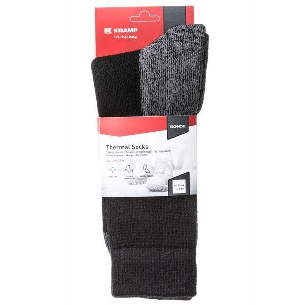 Skarpetki Męskie Kramp Technical Czarny R. 43-46 Akryl Wełna Poliamid