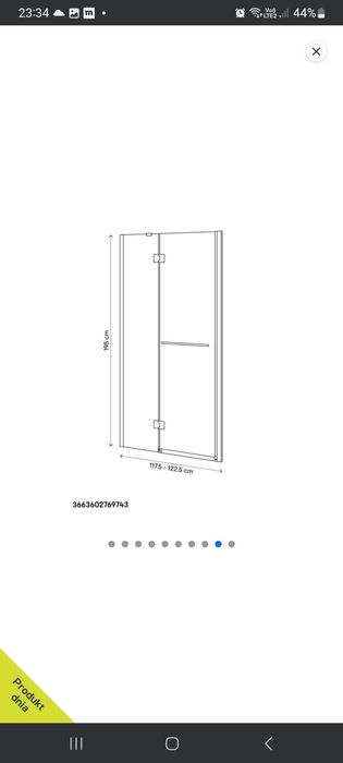 Drzwi prysznicowe uchylne GoodHome Naya 120 x 195 cm szkło transparent