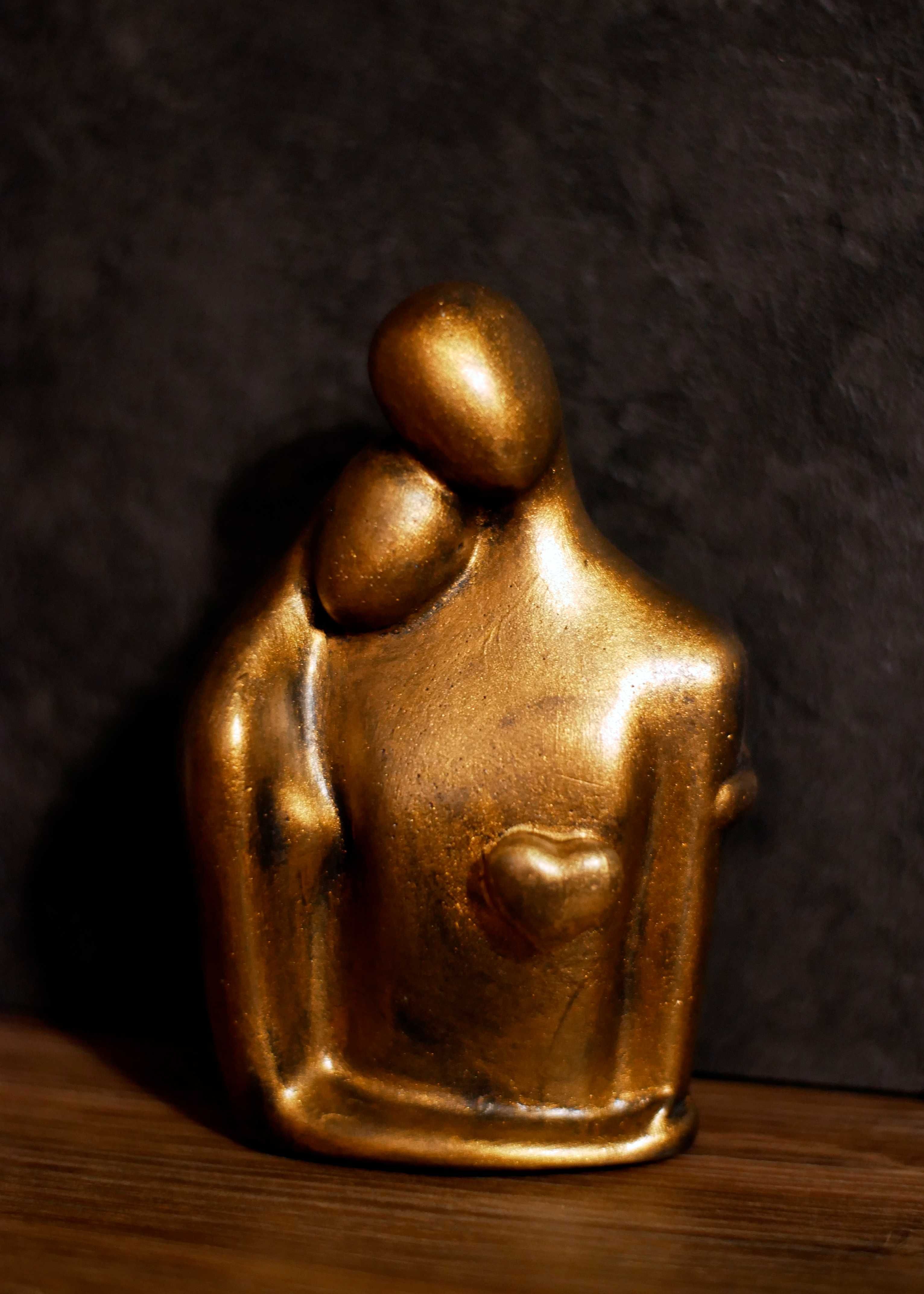 Rzeźba z gipsu, Jesteś Moim Skarbem, ogniste złoto, wys. 12,3 cm