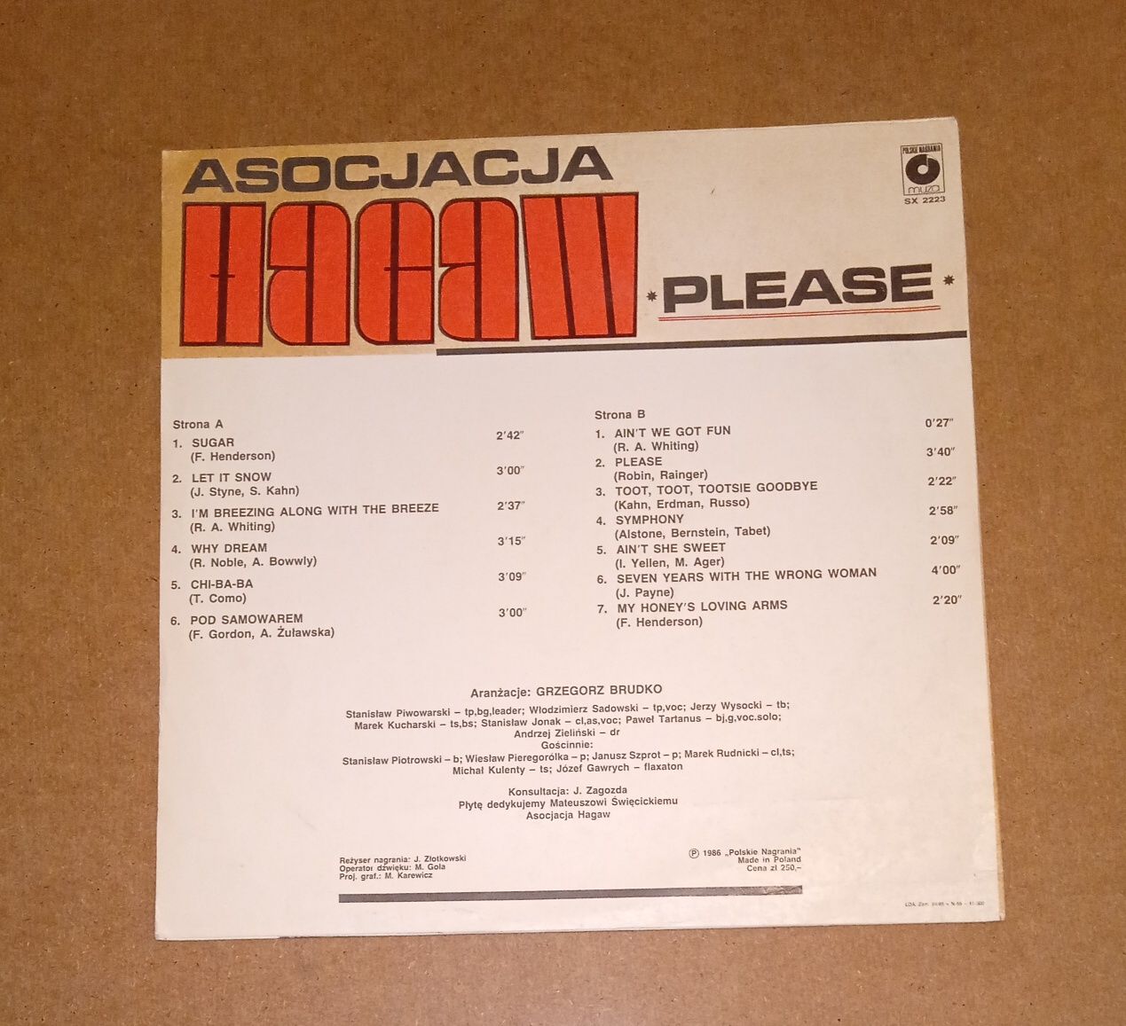 Asocjacja Hagaw " Please " jazz płyta winylowa LP MINT