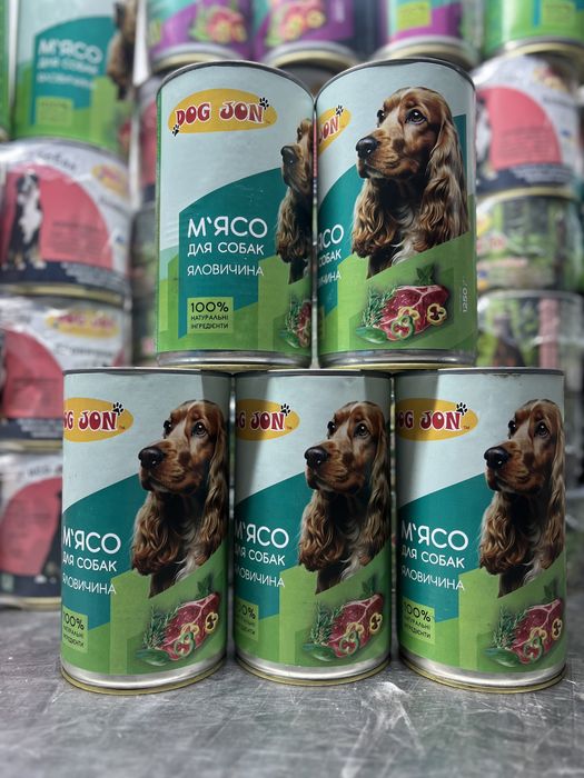 Натуральна мʼясна консерва 1.25кг корм для собак