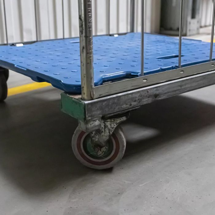 Rollkontener (rollcage,rollbox) wózek siatkowy transportowy niebieski