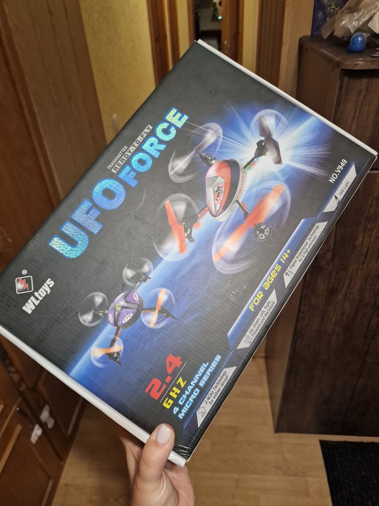 Квадрокоптер WL Toys V949 UFO Force (синий) игрушечный