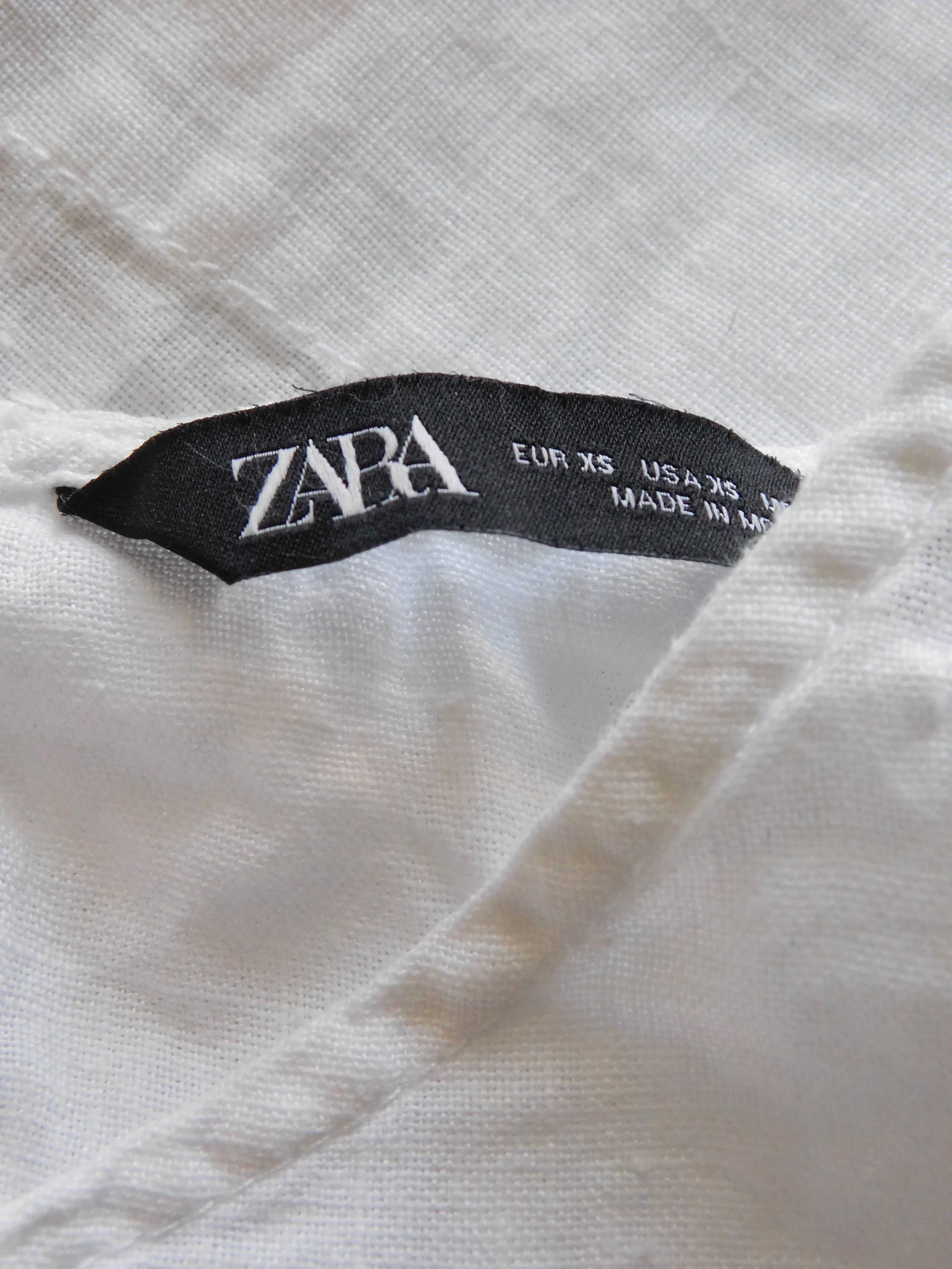 Лляна блуза блузка топ з 100% льону з мереживом від zara