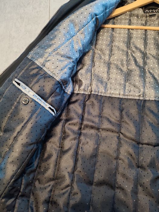 Płaszcz męski zimowy, czarny, Flis, rozmiar 50