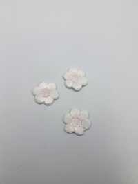 Naszywki aplikacje zestaw 3 szt.białe kwiatki z różowym