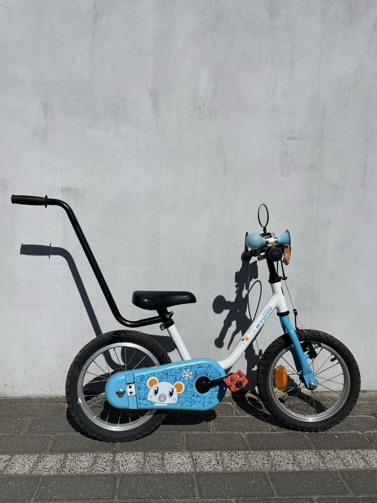 Rower 14” cali Btwin Arctic100 z rączką do nauki jazdy