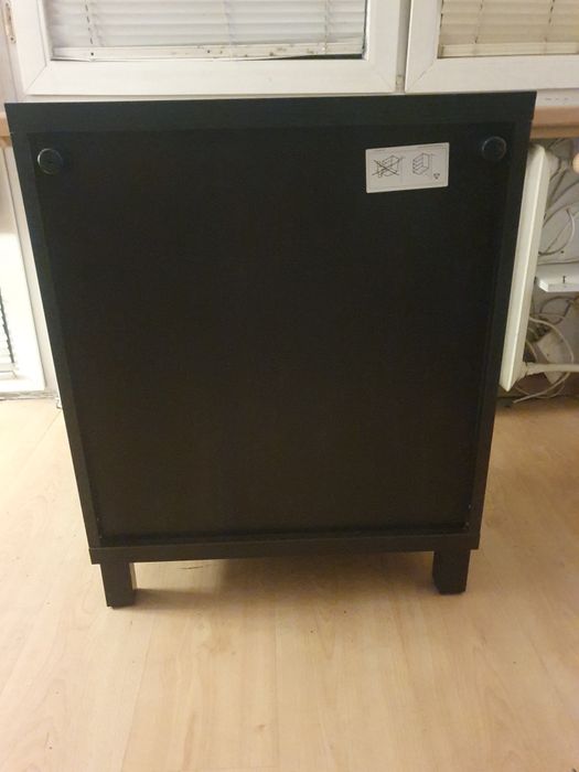 Szafka nocna komoda 2 szuflady ciemny brąz