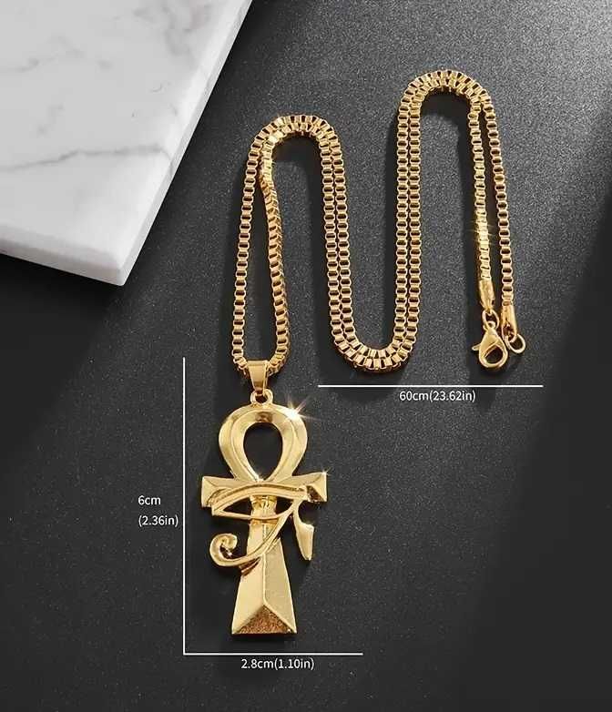 Elegancki naszyjnik z krzyżem Ankh