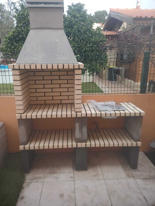 churrasqueira boca 65 cm creme