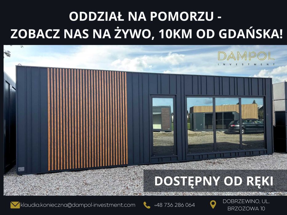 nowoczesny pawilon kontener 27m2 9x3m / biuro/ sklep/ domek caloroczny