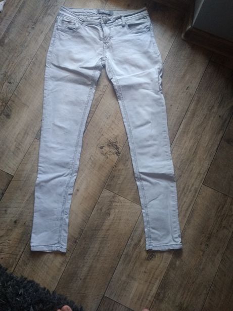 Spodnie damskie rurki skinny szare dżinsowe rozmiar M 38