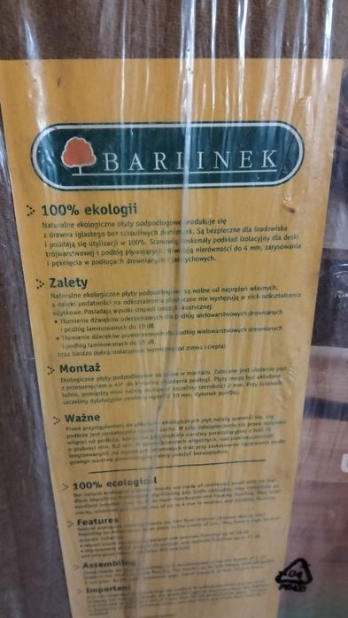 Podkład Barlinek Podłogi Panele EKO PŁYTA 7mm 7m2