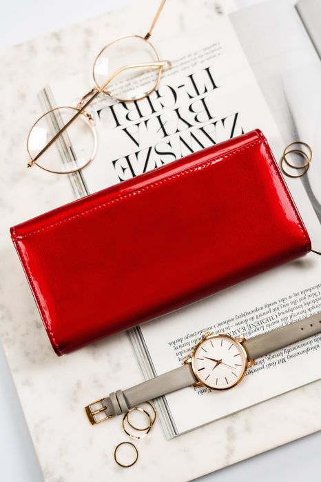 portfel damski skórzany ptn ph20-1-sh-1840 red