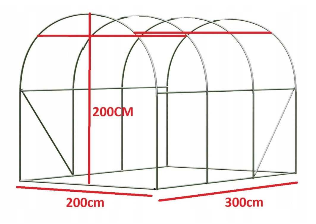 Tunel Foliowy Ogrodowy 2x3 PREMIUM 300x200x200 NOWY