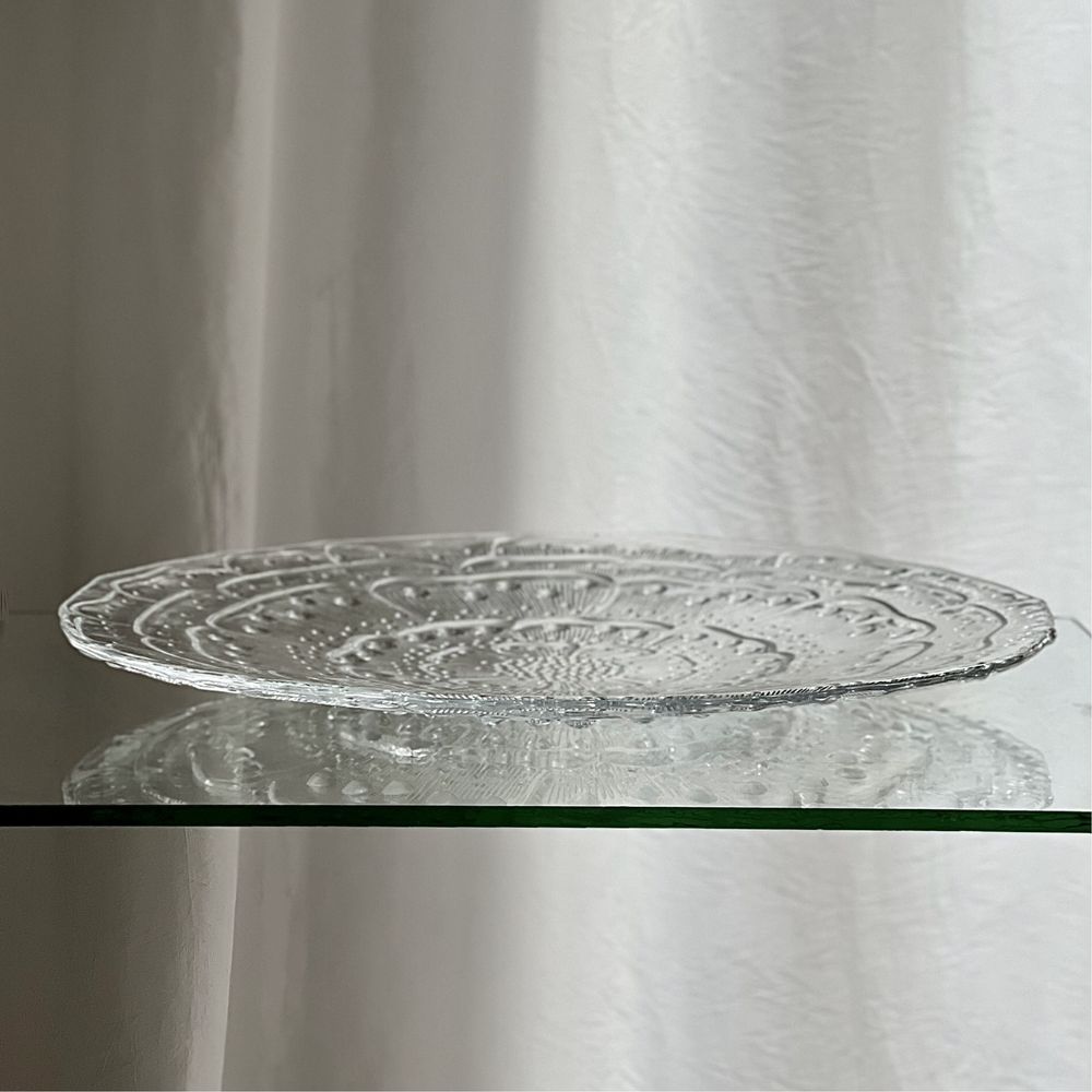 Patera Flora Ząbkowice  32 cm. szkło PRL